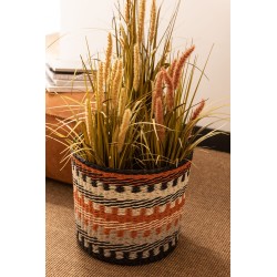 Fagot d’herbes avec graminées en plastique marron et vert 9x9x62 cm