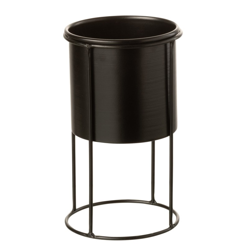 Macetero de pie de metal negro 11x11x19cm Macetero de pie de metal negro 11x11x19cm