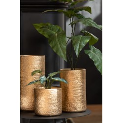 Maceta gatsby cerámica oro Alt. 25 cm