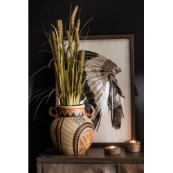 Fagot d’herbes avec graminées en plastique marron et vert 9x9x62 cm