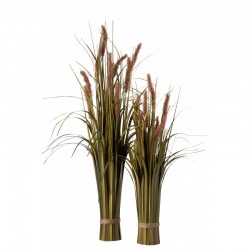 Fagot d’herbes avec graminées en plastique marron et vert 12x12x84 cm