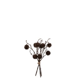 Fagot pompon en plastique marron 17x10x32 cm