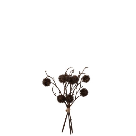 Fagot pompon en plastique marron 17x10x32 cm