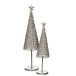 Sapin de Noël décoratif en métal blanc pailleté avec étoile au sommet