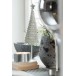 Sapin de Noël décoratif en métal blanc pailleté avec étoile au sommet