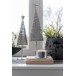 Sapin de Noël décoratif en métal blanc pailleté avec étoile au sommet