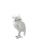 LECHUZA DE PIE PELUCHE/PLUMAS BLANCO/PLATA LARGE