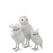 Lechuza de pie peluche/plumas blanco/plata extra Alt. 41 cm
