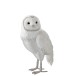 Lechuza de pie peluche/plumas blanco/plata extra Alt. 41 cm