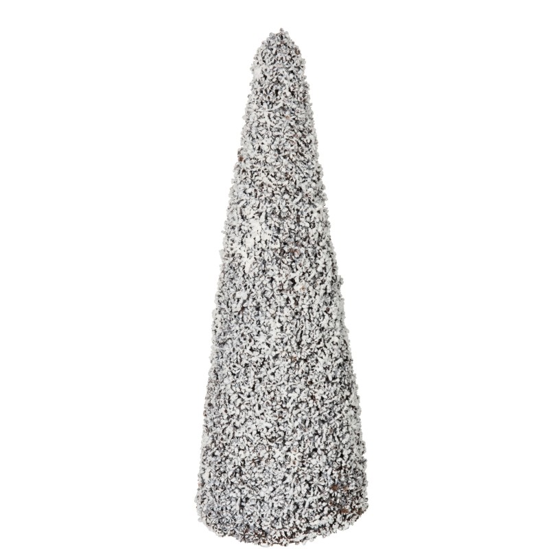 Cône de Noël enneigé en bois marron 24x24x65 cm Cône de Noël enneigé en bois marron 24x24x65 cm
