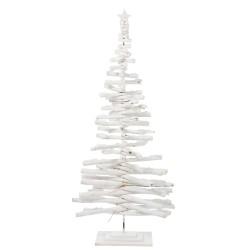 SAPIN DE NOEL DEBOUT BRANCHES BOIS BLANC LARGE