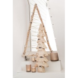 SAPIN DE NOEL TRIANGLE BRANCHES BOIS BLANC LARGE