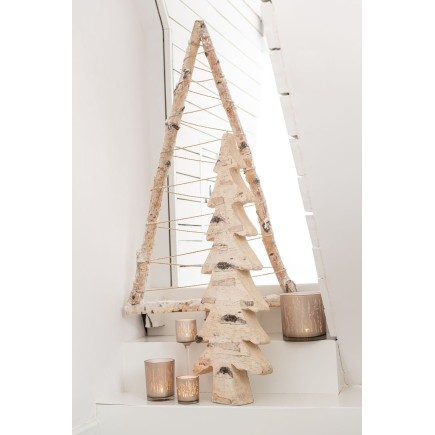 SAPIN DE NOEL TRIANGLE BRANCHES BOIS BLANC LARGE