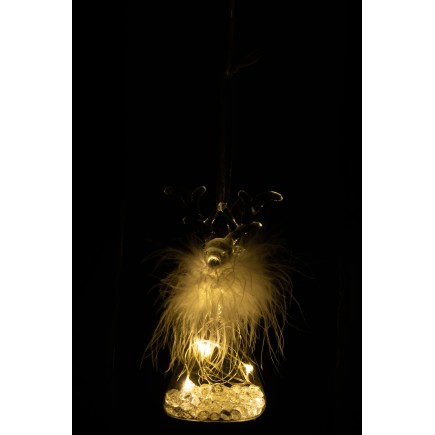 Bola de Navidad de vidrio transparente de 6.5x6.5x14 cm