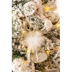 Bola de Navidad de vidrio transparente de 6.5x6.5x14 cm