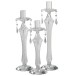 BOUGEOIR PERLES VERRE TRANSPARENT 32 cm