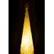 Cône de Noël lumineux avec étoile en verre argent 9.5x9.5x34.5 cm