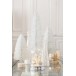 Cône de Noël lumineux avec étoile en verre argent 9.5x9.5x34.5 cm