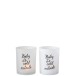 Set de 2 photophores en verre blanc 10x10x12 cm Set de 2 photophores en verre blanc 10x10x12 cm
