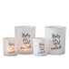 Set de 2 photophores en verre blanc 10x10x12 cm Set de 2 photophores en verre blanc 10x10x12 cm