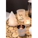 Set de 2 photophores en verre blanc 10x10x12 cm Set de 2 photophores en verre blanc 10x10x12 cm