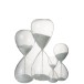 Reloj de arena perlas vidrio blanco extra Alt. 40 cm