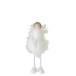 Ange de Noël en textile blanc 13.5x10x34 cm
