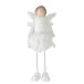 Ange de Noël en textile blanc 14x14x45 cm