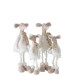 Set de 2 souris en textile blanc - beige 25.5x28.5x63 cm Set de 2 souris en textile blanc - beige 25.5x28.5x63 cm