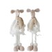 Set de 2 souris en textile blanc - beige 25.5x28.5x63 cm Set de 2 souris en textile blanc - beige 25.5x28.5x63 cm