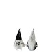 Set de 2 pères Noël en textile blanc 11x14x28 cm
