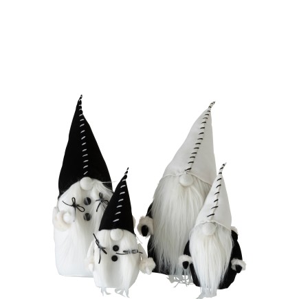 Set de 2 pères Noël en textile blanc 18x30x47 cm