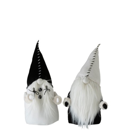 Set de 2 pères Noël en textile blanc 18x30x47 cm