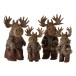 Set de 2 élans debout en bois marron 18.5x19.5x42.5 cm Set de 2 élans debout en bois marron 18.5x19.5x42.5 cm
