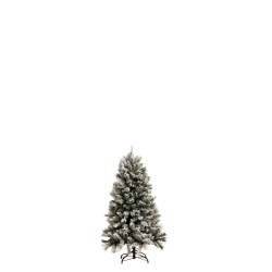 Sapin de Noël artificiel enneigé en plastique vert 80x80x154 cm