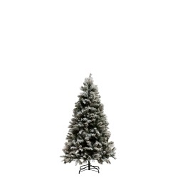Sapin de Noël artificiel enneigé en plastique vert 105x105x193 cm