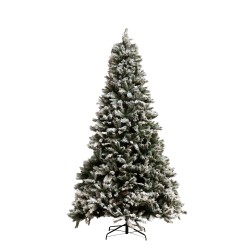 Árbol de Navidad artificial nevado de plástico verde de 160x160x325 cm