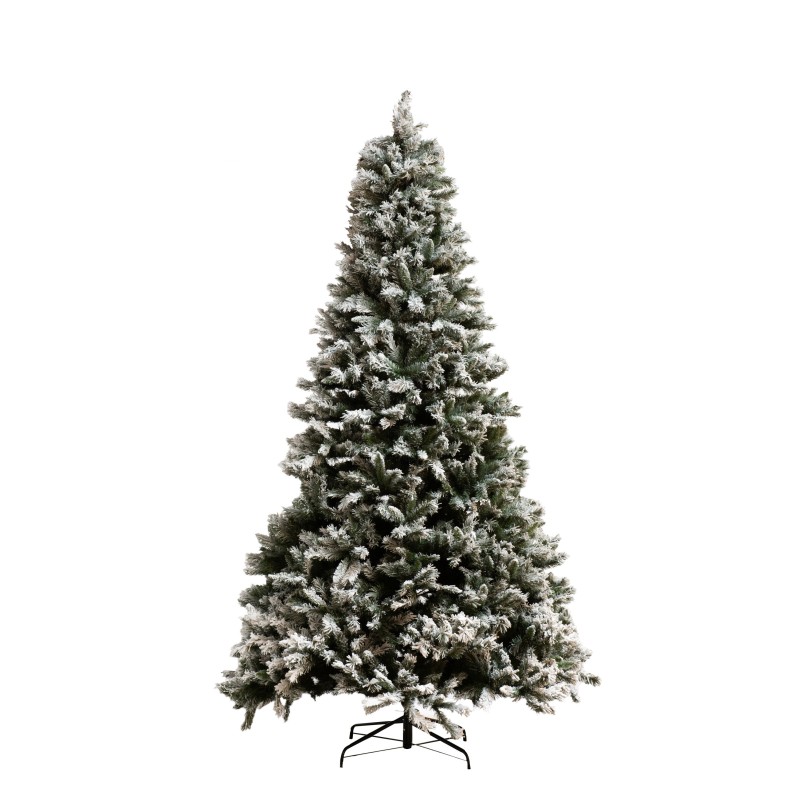 Árbol de Navidad artificial nevado de plástico verde de 160x160x325 cm