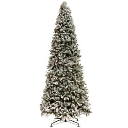 Sapin de Noël artificiel enneigé en plastique vert 200x200x450 cm