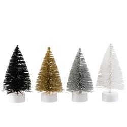 12 árboles de Navidad decorativos multicolores de 14 cm de altura