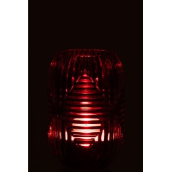 Photophore en verre rouge 9x9x13 cm