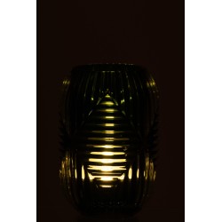 Photophore en verre vert 9x9x13 cm