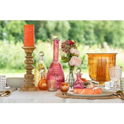 Set de 3 photophores rond en verre multicouleur 6x6x6 cm