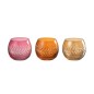 Set de 3 photophores rond en verre multicouleur 6x6x6 cm Set de 3 photophores rond en verre multicouleur 6x6x6 cm