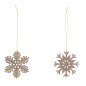 2 flocons suspendus en bois champagne D8cm 2 flocons suspendus en bois champagne D8cm