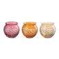 Set de 3 photophores rond en verre multicouleur 6x6x7 cm Set de 3 photophores rond en verre multicouleur 6x6x7 cm