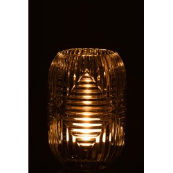 Photophore en verre transparent 9x9x13 cm
