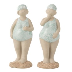 Lot de 2 baigneuses en céramique beige H14cm