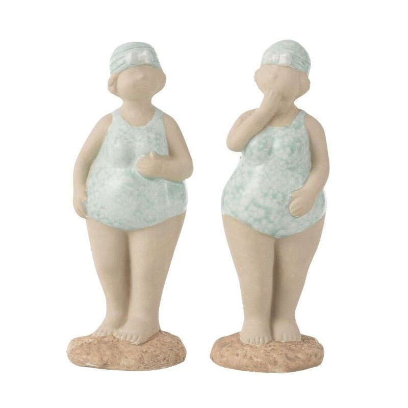 Lot de 2 baigneuses en céramique beige H14cm Lot de 2 baigneuses en céramique beige H14cm