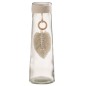 Vase long avec plume en verre transparent 8x8x25 cm Vase long avec plume en verre transparent 8x8x25 cm